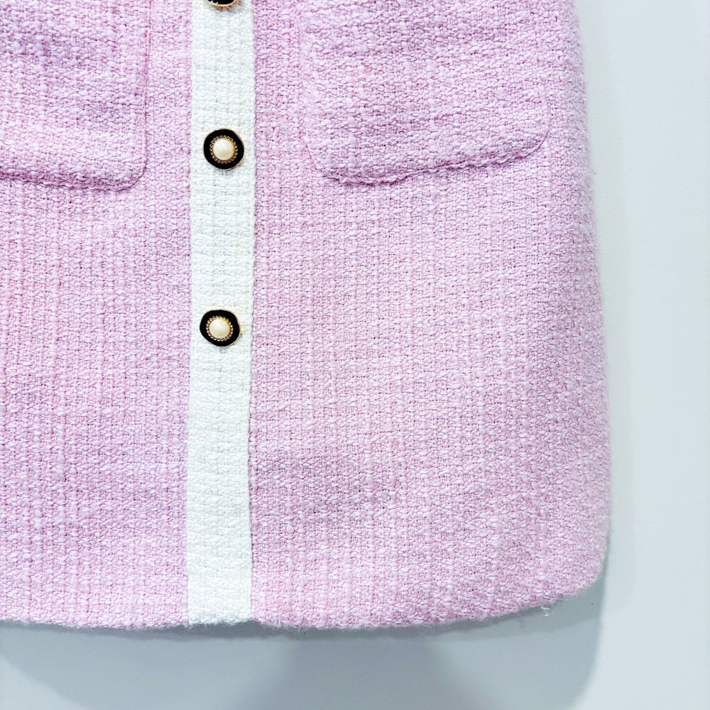 SISTER JANE Pink tweed mini dress | Feminine preppy | X-Small - Picture 5 of 7